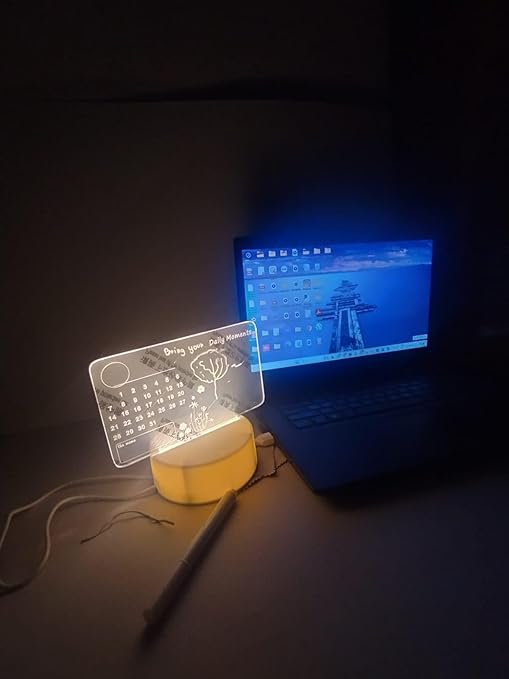 Calendar Message Board Night Light (with Pen)
