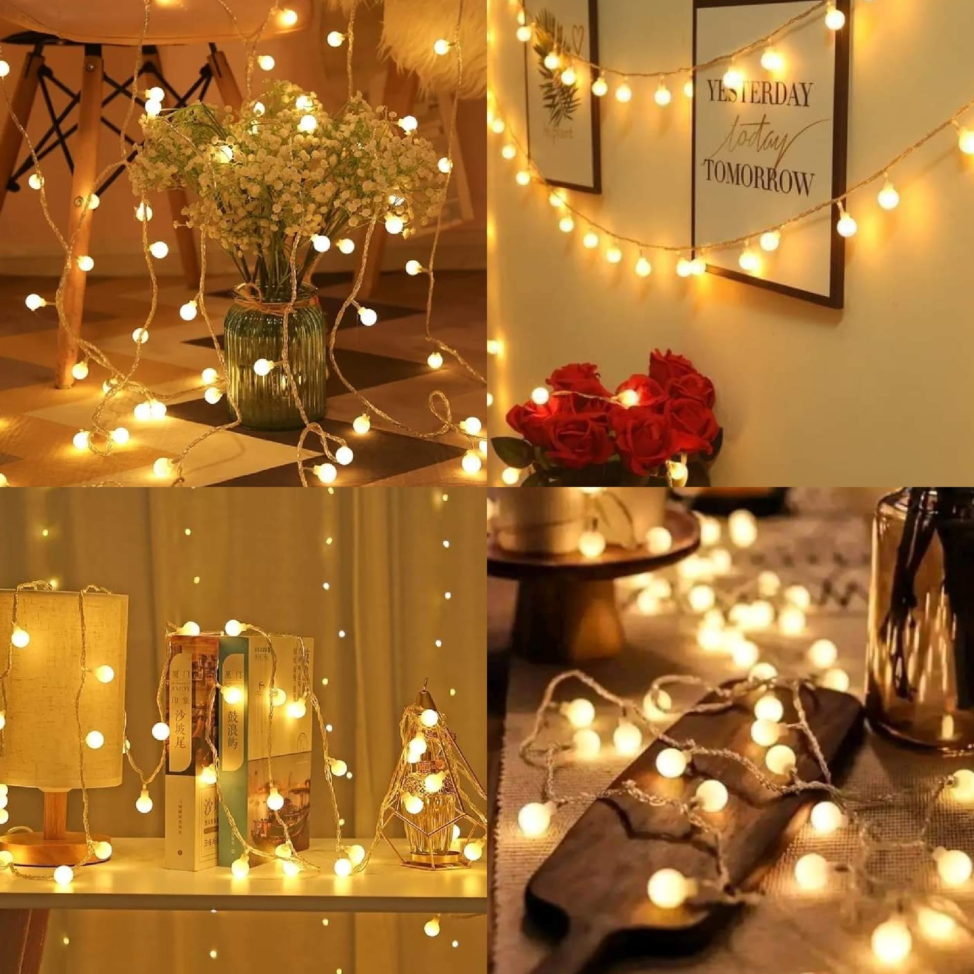 Snow Ball String Fairy Lights – Golden