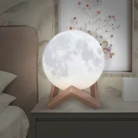 3D Moon Lamp Night Light (Rechargeable & Touch/Remote Control)